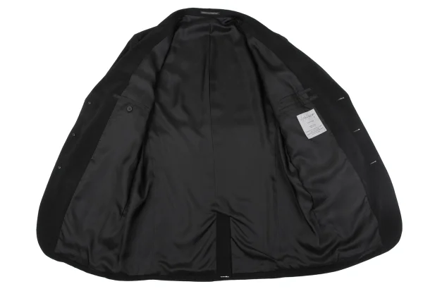 ヨウジヤマモト プールオムYohji Yamamoto POUR HOMME クレープデシンポケットデザイン3Bジャケット 黒4 K-164136_011