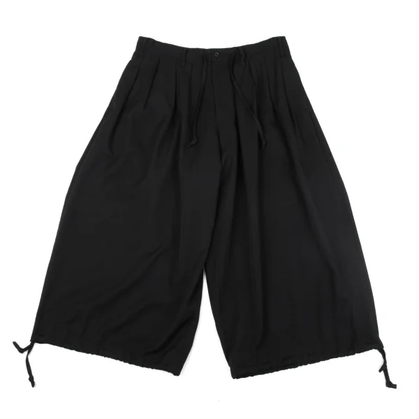 Yohji Yamamoto POUR HOMME Wool Gaba Tuck Balloon Pants Black 3 K-164137_001