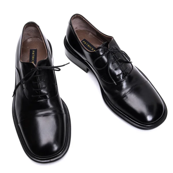PATRICK COX Square Toe Leather Shoes Black 7 1/2 K-164139_001