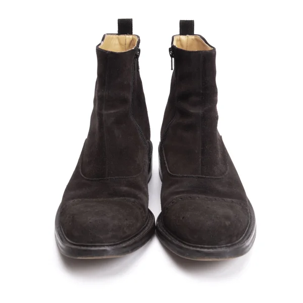 DOUCAL'S Medallion Side Zipper Suede Boots K-164142_002