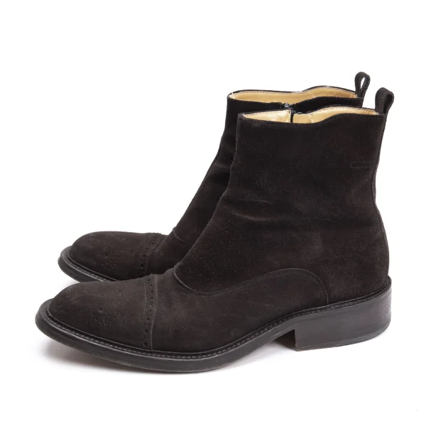 DOUCAL'S Medallion Side Zipper Suede Boots K-164142_004
