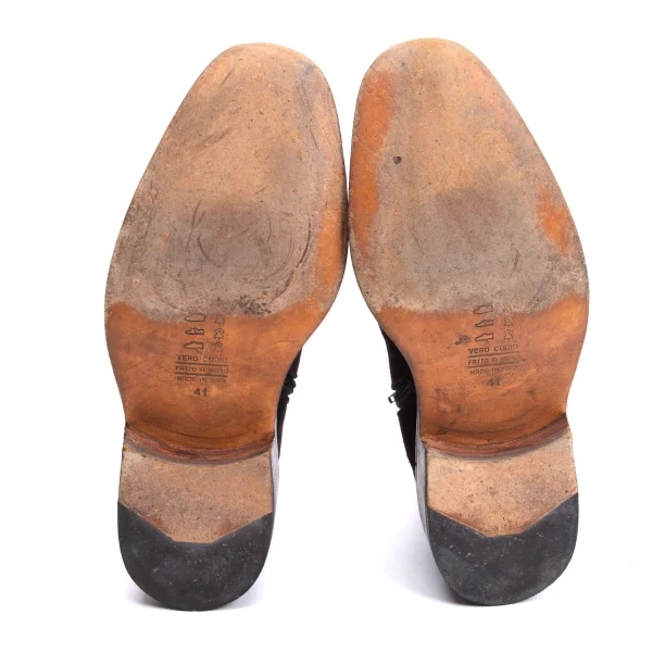 DOUCAL'S Medallion Side Zipper Suede Boots K-164142_011