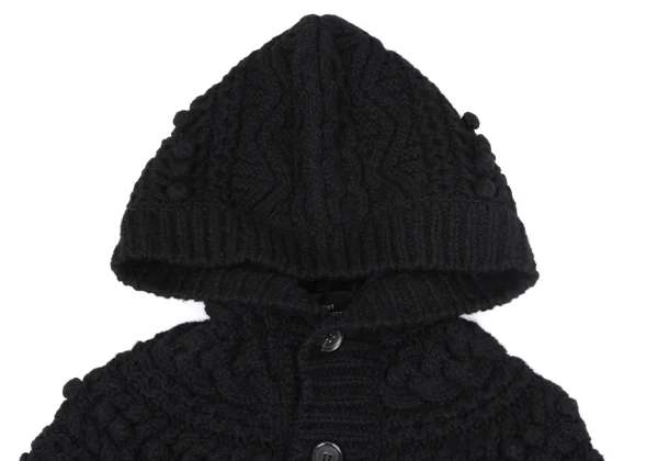 tricot COMME des GARCONS Wool Cable Knit Poncho Jacket K-164149_004