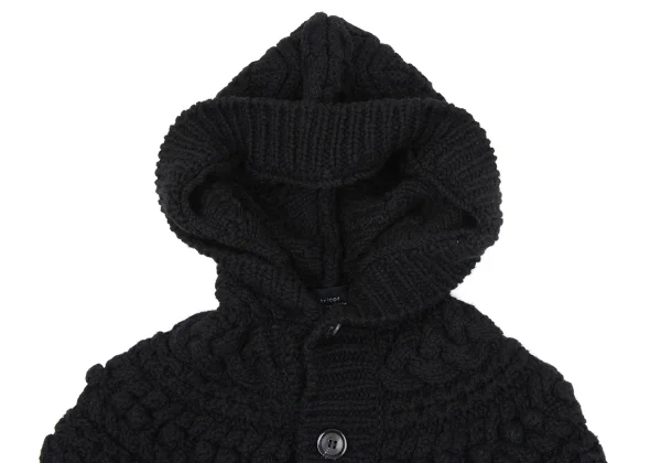 tricot COMME des GARCONS Wool Cable Knit Poncho Jacket K-164149_005