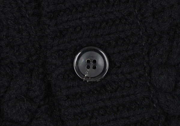 tricot COMME des GARCONS Wool Cable Knit Poncho Jacket K-164149_006