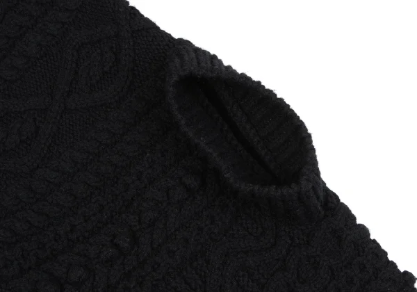 tricot COMME des GARCONS Wool Cable Knit Poncho Jacket K-164149_008