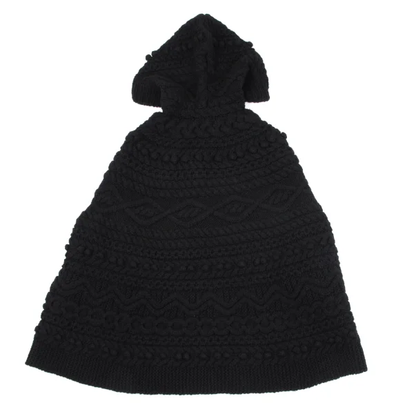 tricot COMME des GARCONS Wool Cable Knit Poncho Jacket K-164149_010