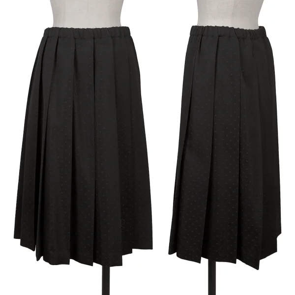 tricot COMME des GARCONS Wool Blend Pin Dot Pleated Skirt Black S-M K-164150_001