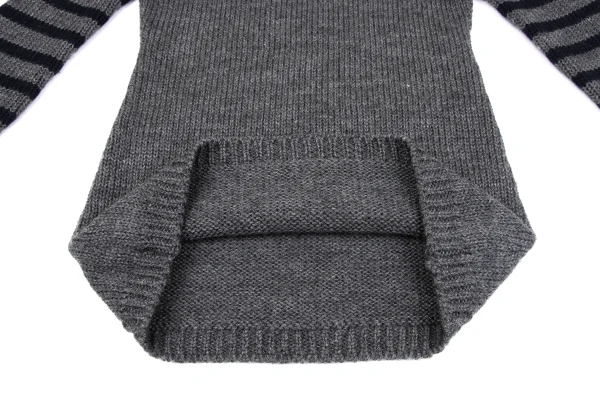 Jean Paul GAULTIER CLASSIQUE Wool striped Sleeve Knit Sweater K-164154_008