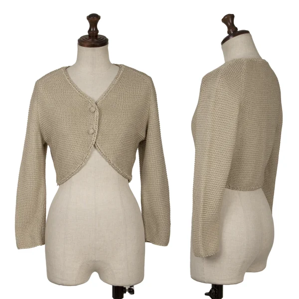 Sybilla Rayon Silk Short Knit Cardigan Beige 40 K-164158_001