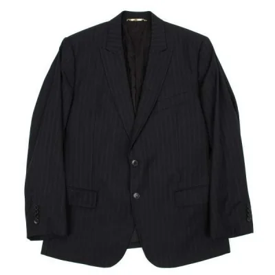 ドルチエアンドガッバーナDOLCE&GABBANA ダブルストライプウールジャケット 黒