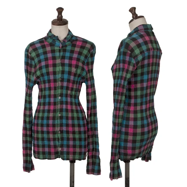 TSUMORI CHISATO Cotton Check Crape Shirt Multi-Color 2 K-164160_001