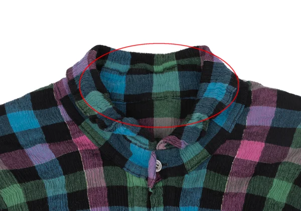 TSUMORI CHISATO Cotton Check Crape Shirt K-164160_004