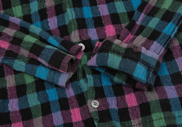 TSUMORI CHISATO Cotton Check Crape Shirt K-164160_009