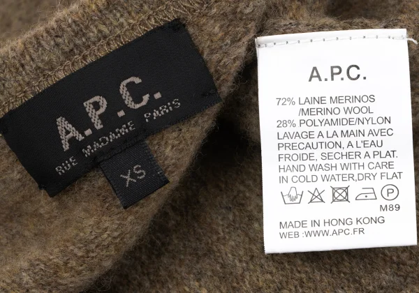 アーペーセーA.P.C. ウール混ニットセーター 茶XS K-164162_010