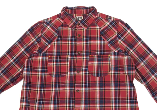 FRAPBOIS Cotton Elbow Patch Check Shirt K-164163_003
