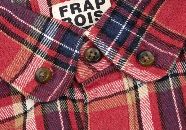FRAPBOIS Cotton Elbow Patch Check Shirt K-164163_006