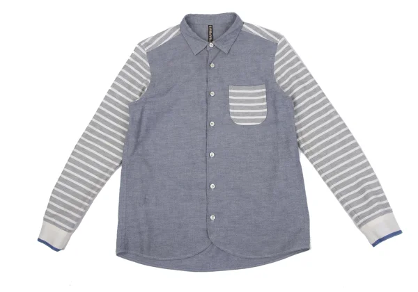 FRAPBOIS Stripe Switching Cotton Shirt K-164164_002