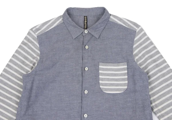 FRAPBOIS Stripe Switching Cotton Shirt K-164164_003