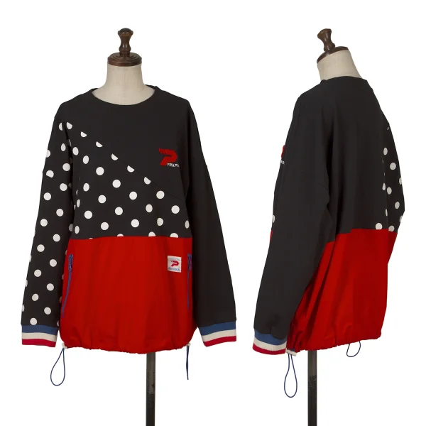 FRAPBOIS Dot Switching Sweat Shirt Black 1 K-164165_001