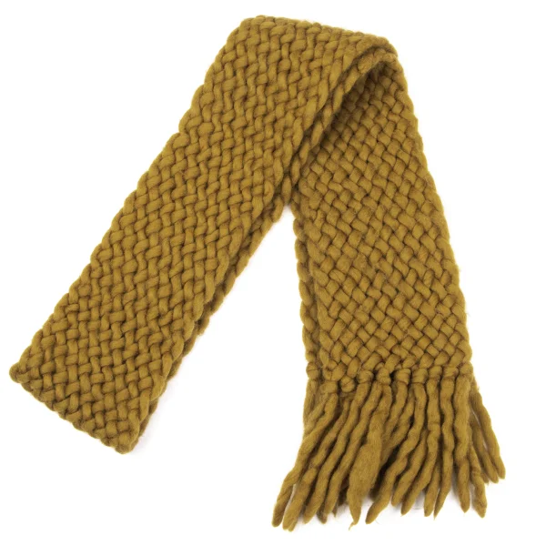 Sybilla Fringe Wool Stole Mustard  K-164166_001