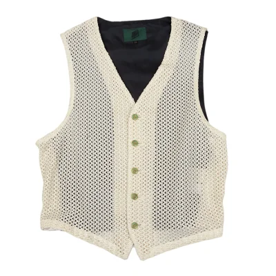 JUNIOR GAULTIER Acetate Poly Zigzag Weave Vest