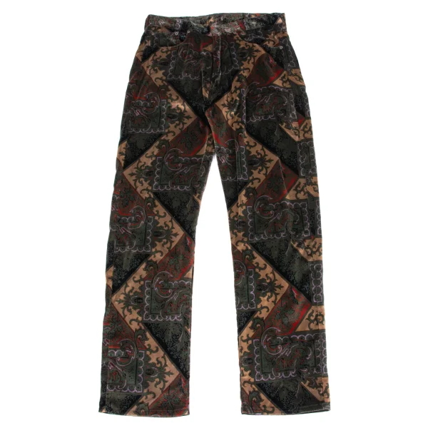 コリンハーヴェイCOLIN HARVEY ダマスク柄ベルベットストレートパンツ マルチ48