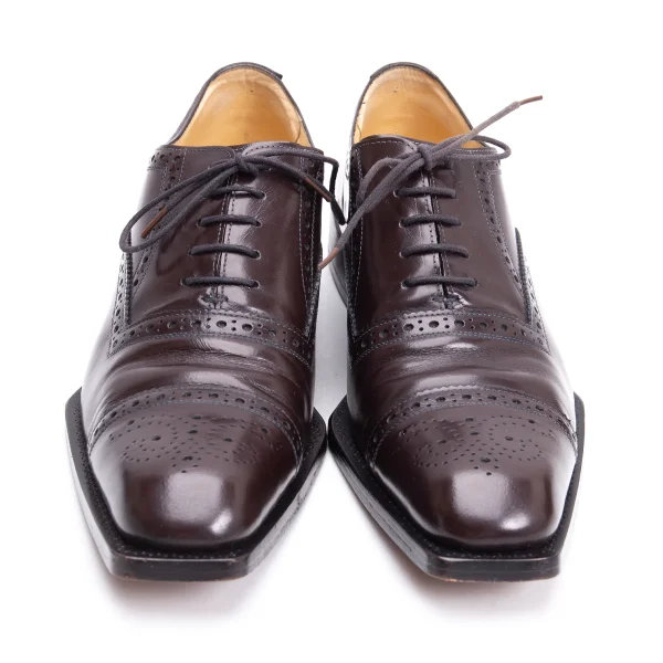MASAKI MATSUSHIMA Square Sole Medallion Leather Shoes K-164183_002