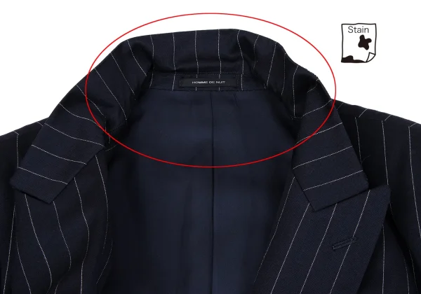 TOKIO KUMAGAI HOMME DE NUIT Wool Striped Double Jacket K-164187_005