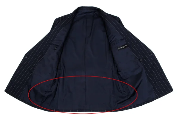 TOKIO KUMAGAI HOMME DE NUIT Wool Striped Double Jacket K-164187_015