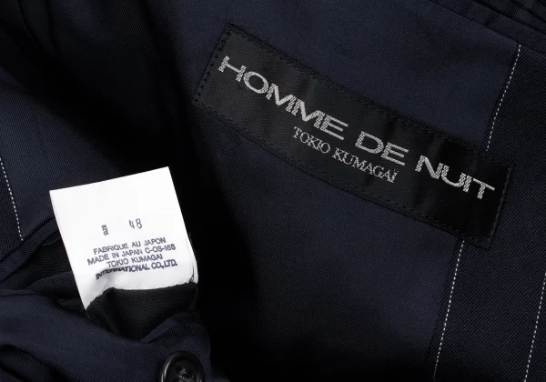TOKIO KUMAGAI HOMME DE NUIT Wool Striped Double Jacket K-164187_019