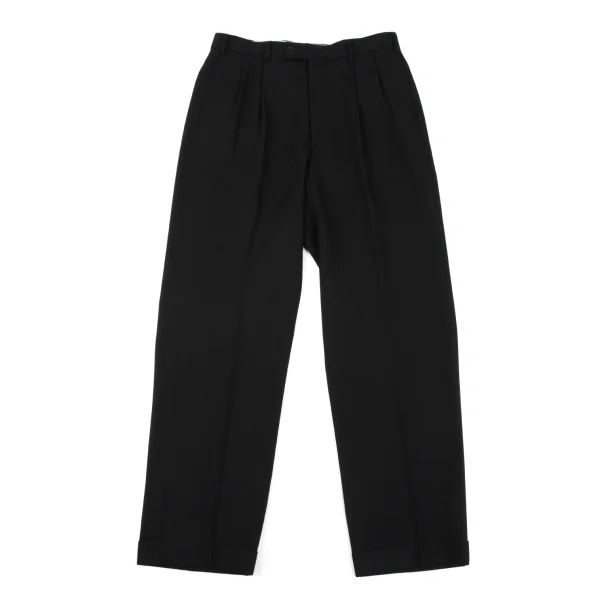 Jean Paul GAULTIER HOMME objet Wool Rayon Two Tuck Pants Black 79 K-164192_001