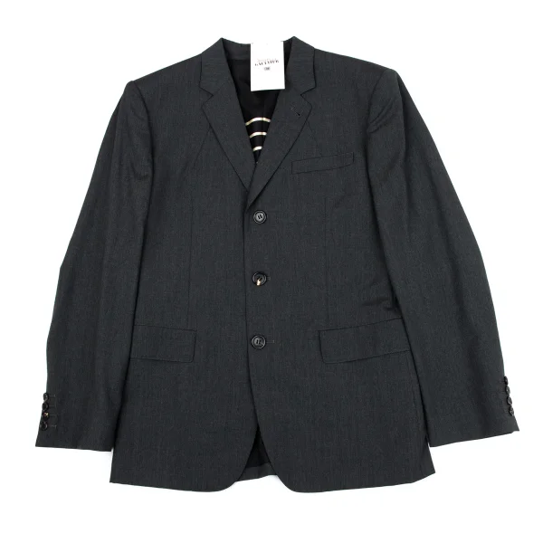 ジャンポールゴルチエ オムJean Paul GAULTIER HOMME 裏ボーダーウール3Bジャケット グレー50 K-164206_001