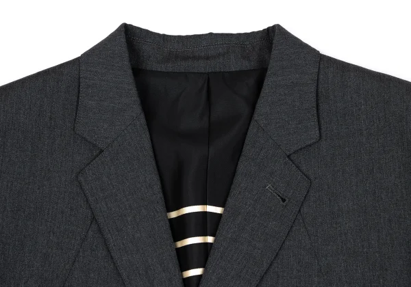 ジャンポールゴルチエ オムJean Paul GAULTIER HOMME 裏ボーダーウール3Bジャケット グレー50 K-164206_003