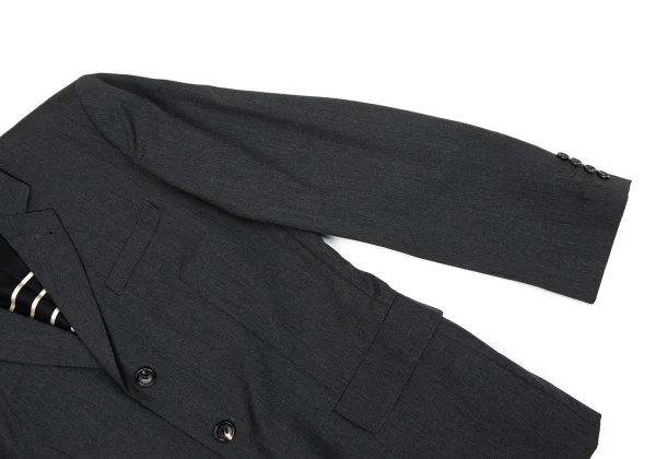 ジャンポールゴルチエ オムJean Paul GAULTIER HOMME 裏ボーダーウール3Bジャケット グレー50 K-164206_007
