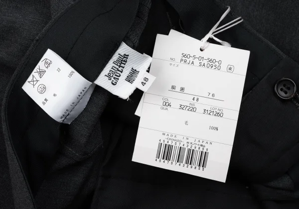 ジャンポールゴルチエ オムJean Paul GAULTIER HOMME ウールストレートパンツ グレー48 K-164207_013