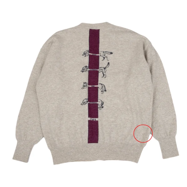 Krizia poi Animal Print Angora Blend Wool Knit Cardigan K-164219_002