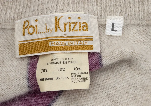 Krizia poi Animal Print Angora Blend Wool Knit Cardigan K-164219_019