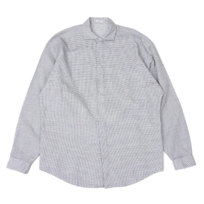 GIANNI VERSACE Cotton Linen Graph Check Shirt