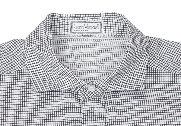 GIANNI VERSACE Cotton Linen Graph Check Shirt K-164221_003