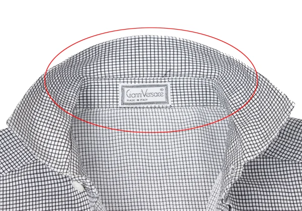 GIANNI VERSACE Cotton Linen Graph Check Shirt K-164221_004