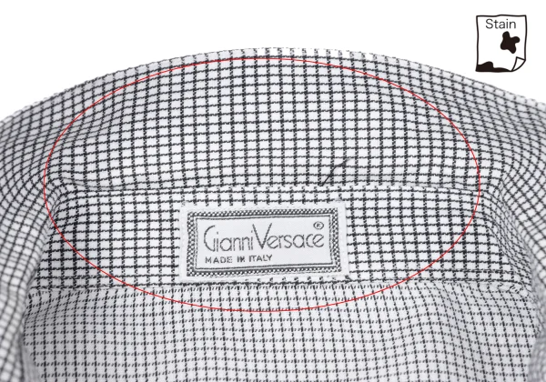 GIANNI VERSACE Cotton Linen Graph Check Shirt K-164221_005