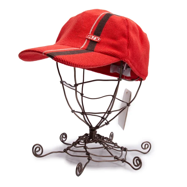 ARMANI EXCHANGE Cashmere Blended Cotton Line Knit Cap Red  K-164225_001