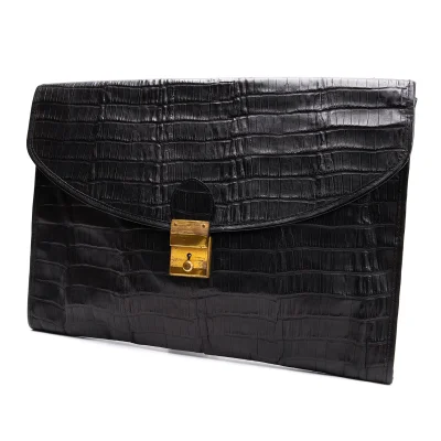 GIORGIO ARMANI Emboss Leather Clutch Bag