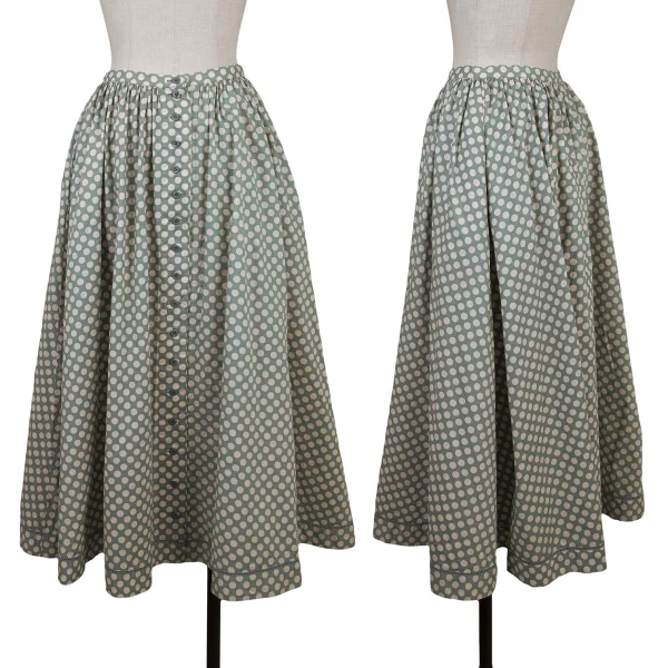 PINK HOUSE Dot Button Front Wrap Skirt Sky blue S-M K-164228_001