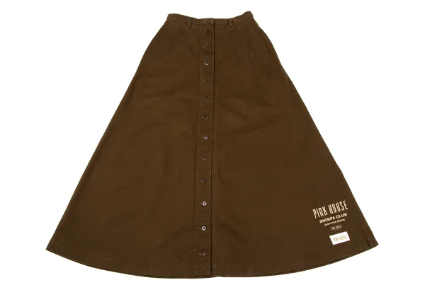 PINK HOUSE Cotton Button Front Wrap Skirt K-164229_002
