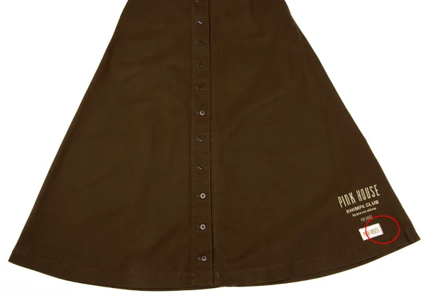 PINK HOUSE Cotton Button Front Wrap Skirt K-164229_007