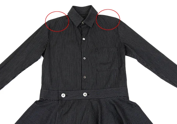 Y's Striped Wrap Design Flare Shirt Dress K-164230_003