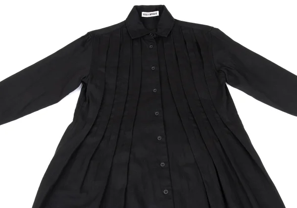 ISSEY MIYAKE Cotton Pleated Long Shirt Sress K-164231_003