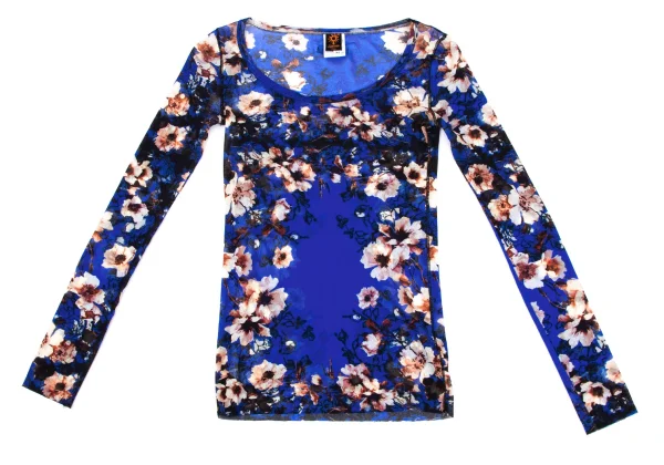 Jean Paul GAULTIER SOLEIL Floral Printed Mesh T Shirt K-164236_002